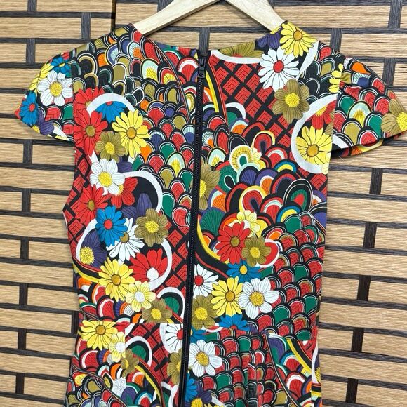 Alice & Olivia‎ Kirby Ruffled Floral Print Dress Size 0 - Picture 8 of 11